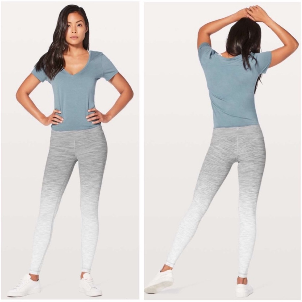 Lululemon Wunder Under HR Grey Ombré Leggings Size 6